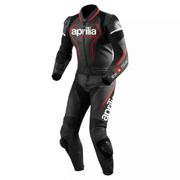 Men's Aprilia Motorbike Racing Two Piece Leather Suit
