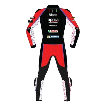 Men's Aprilia Motorcycle One Piece Leather Suit