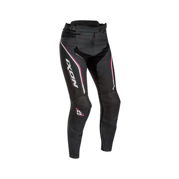 Women's Ixon Trinity Leather Trousers - Black / White / Fuchsia